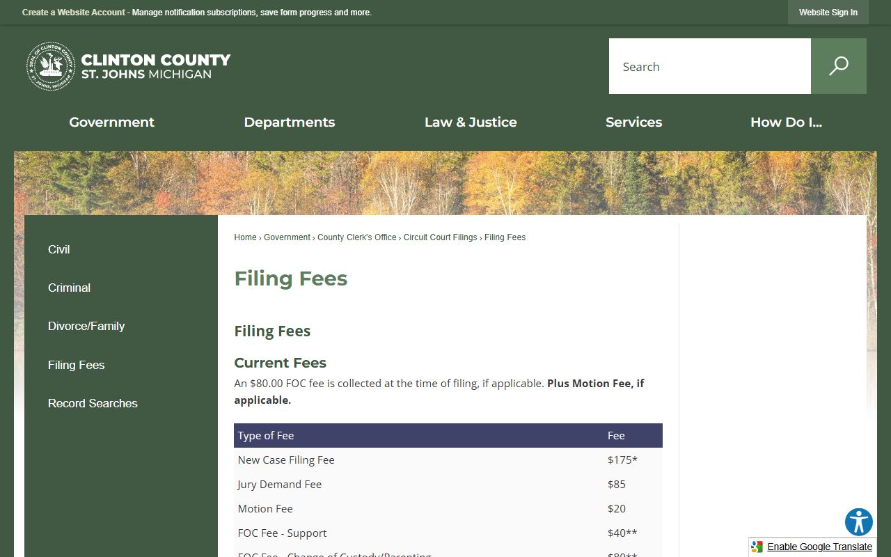 Clinton County Clerk records