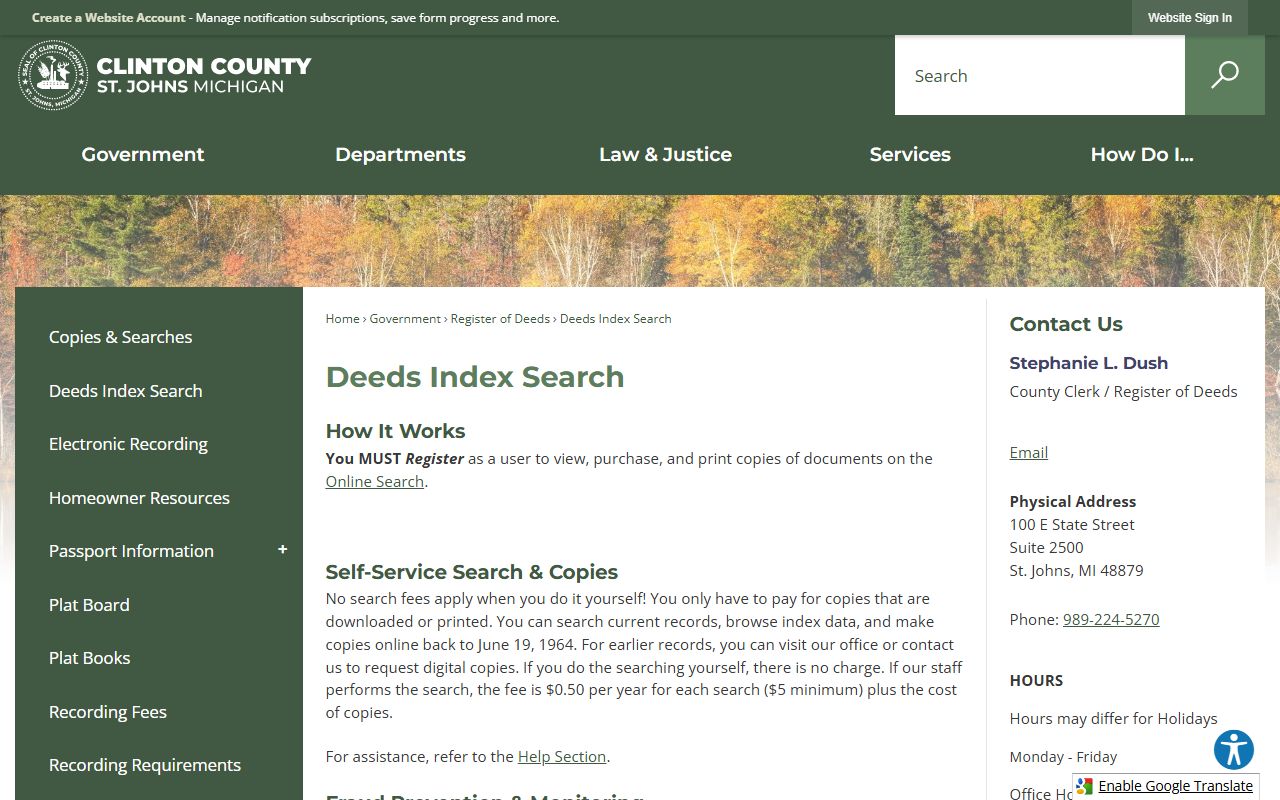 Clinton County Clerk records